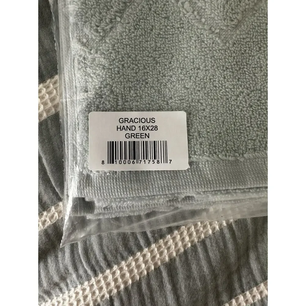 New Birch Ln Turkish Zero Twist Cotton Hand Towels, 2pc Set Green
